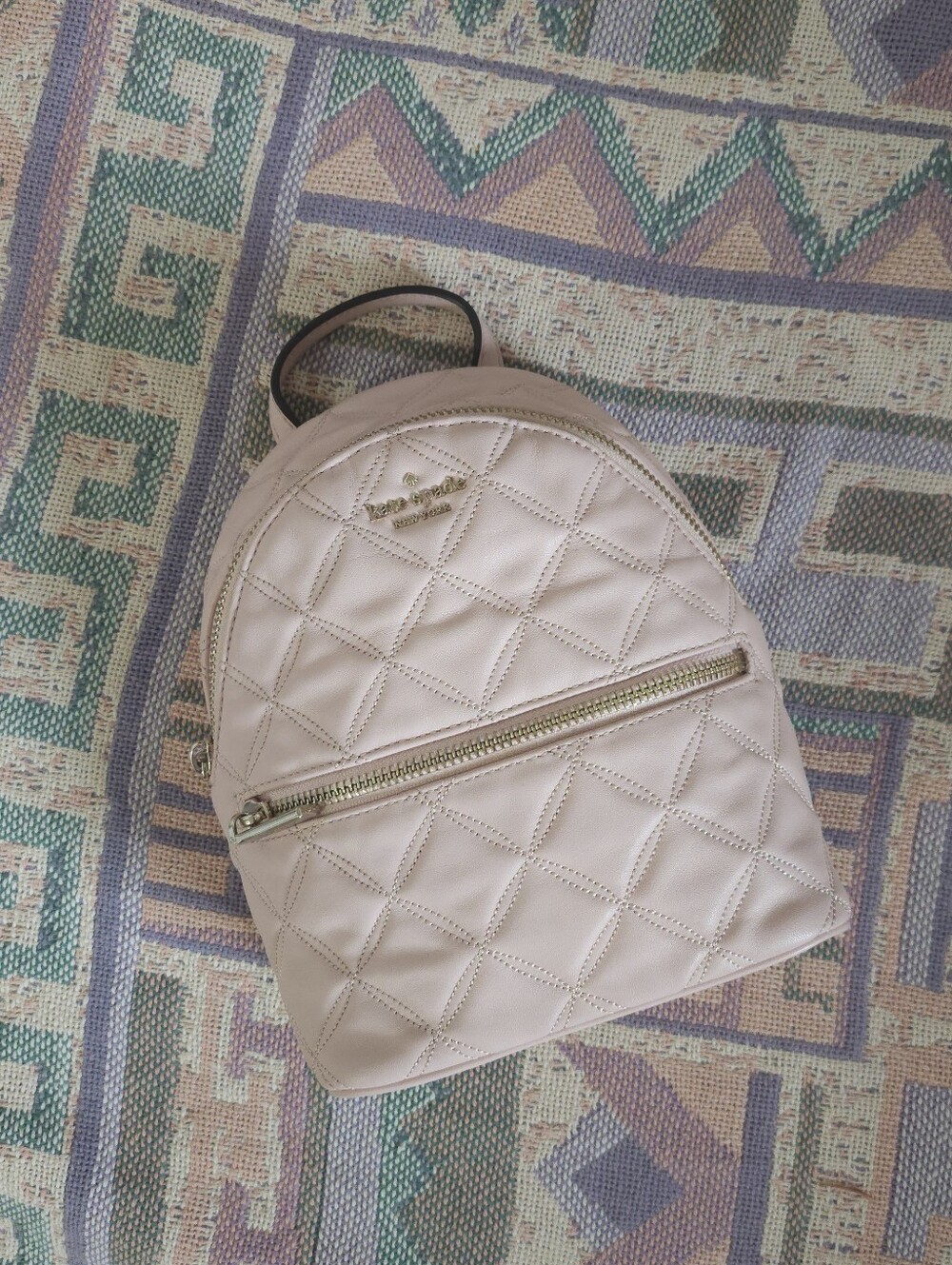 Kate Spade Mini Light Pink Quilted Backpack